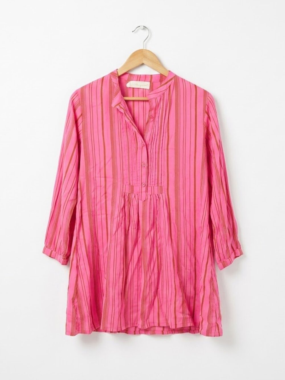 Natalie Martin Tunic Dress Size XS Pink Striped Boho Cottagecore Peasant Mini